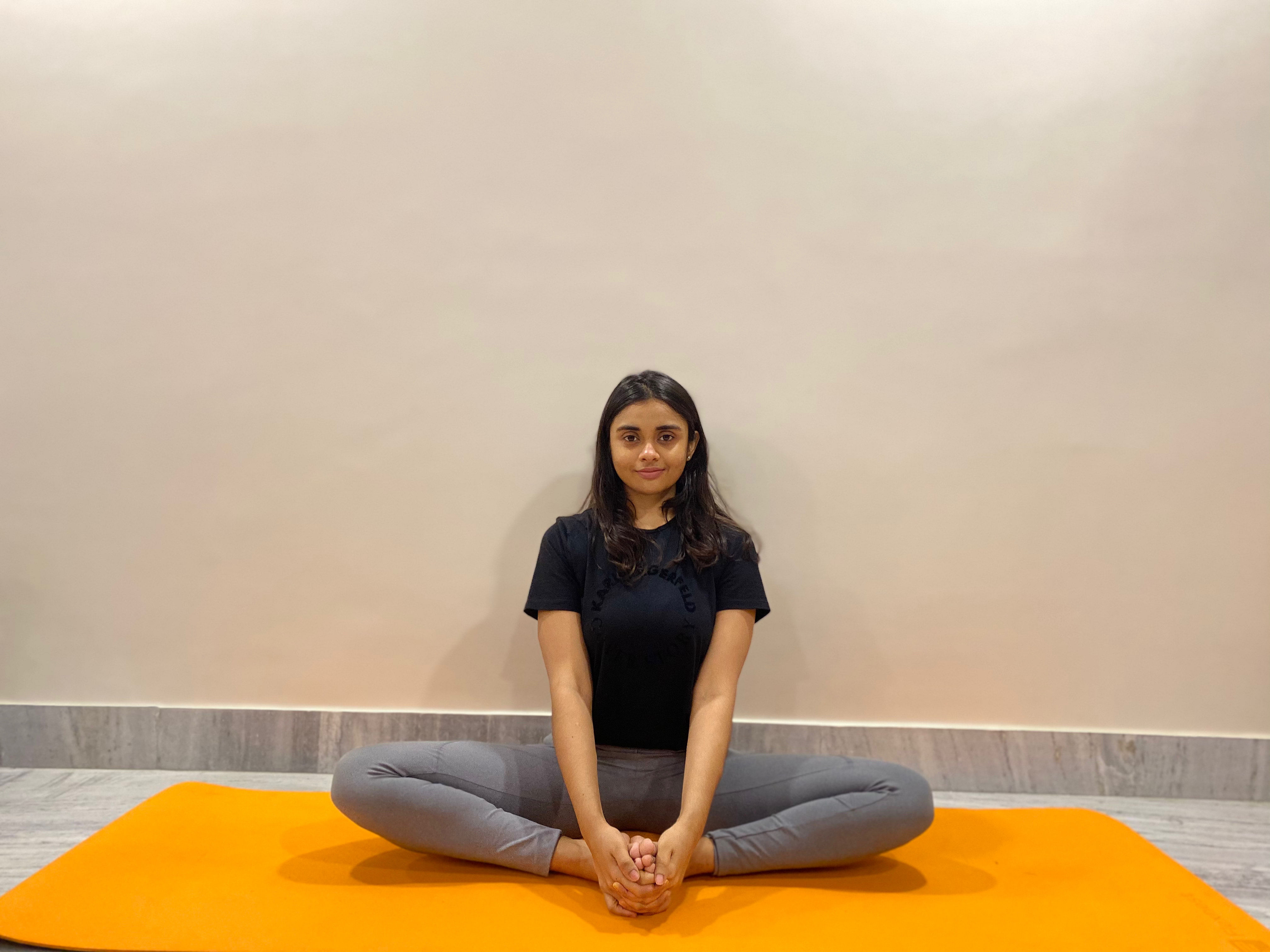 Bound Angle Yoga pose for PMS