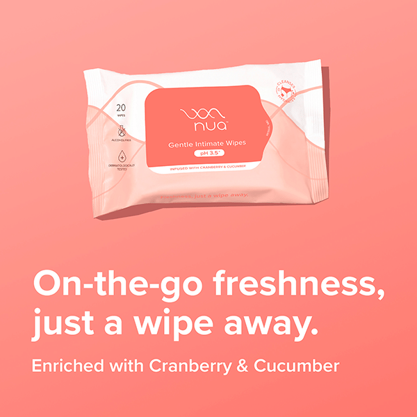 Nua's Intimate Wipes for on-the-go-freshness