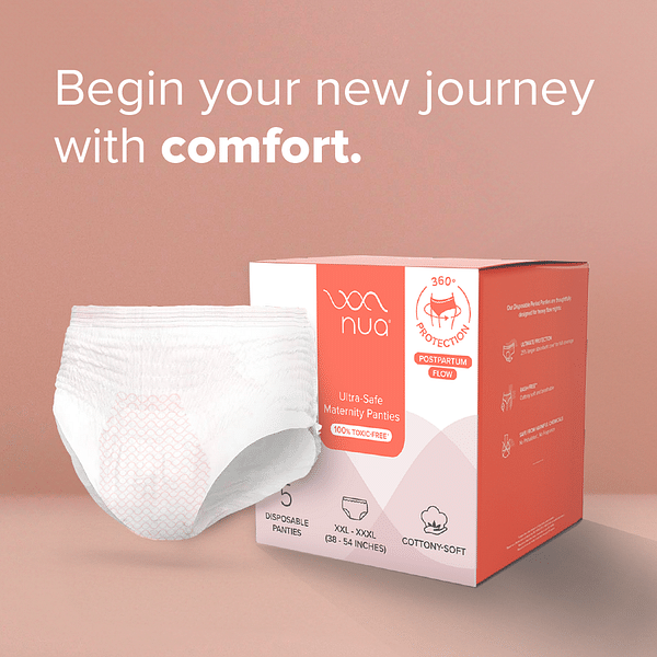 Begin your new journey with Nua Ultra-Safe Maternity Panties. This Disposal Maternity Panties comes in two different sizes XXL and XXXL.