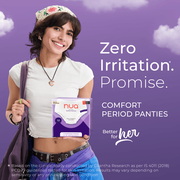 Nua comfort period panties for women with zero irritation promise, disposable menstrual panties XL-XXL size
